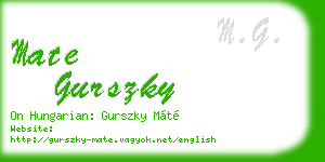 mate gurszky business card