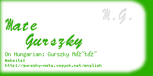 mate gurszky business card